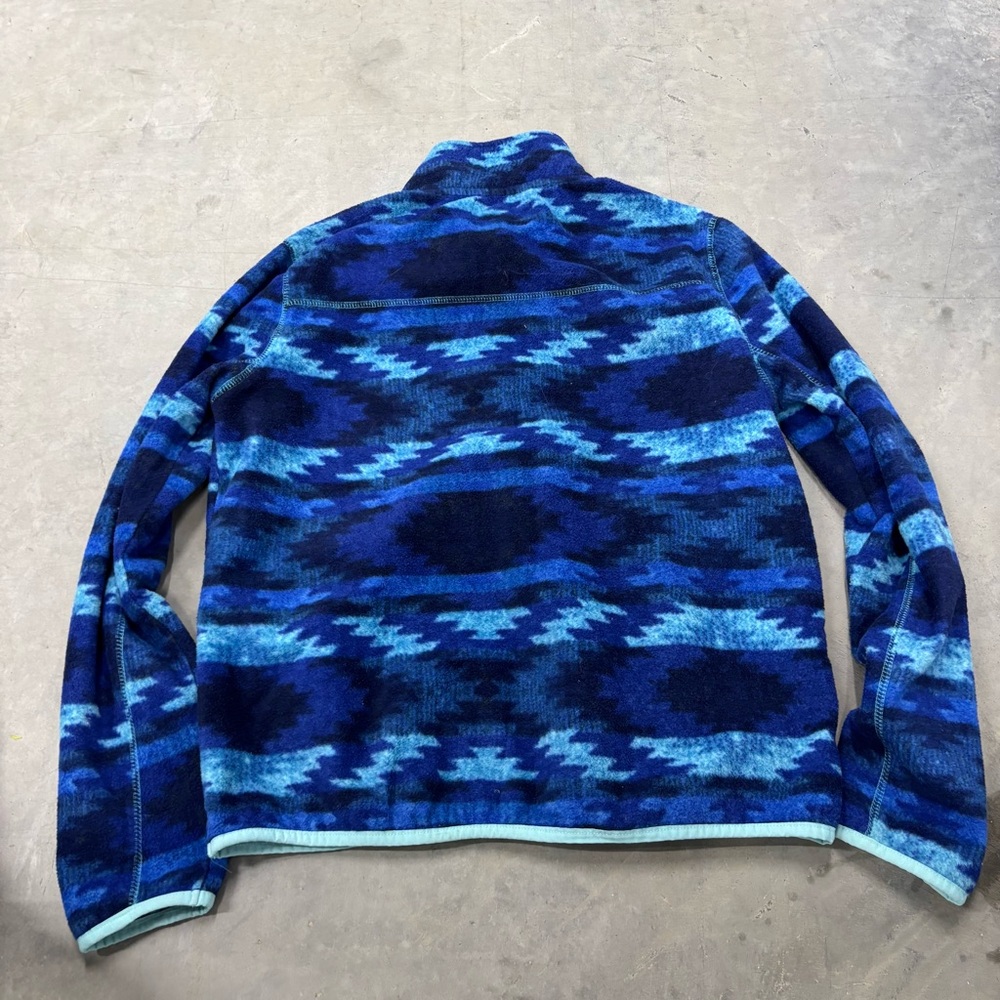 Aeropostale Aqua Blue Aztec Geometric Print 1/4‎ Zip Fleece Sweatshirt Sz. XL